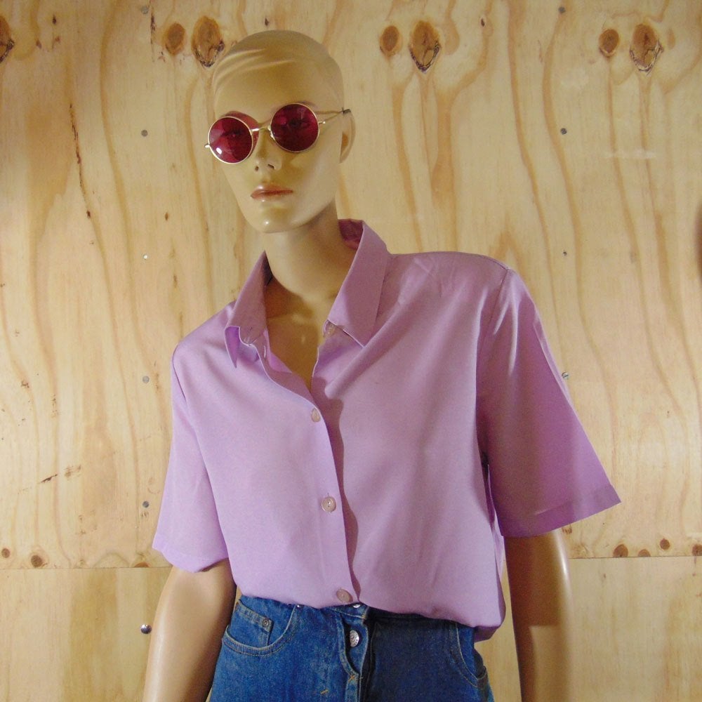 Vintage licht paarse blouse maat 42, Verzenden, Paars, Maat 42/44 (L), Zo goed als nieuw
