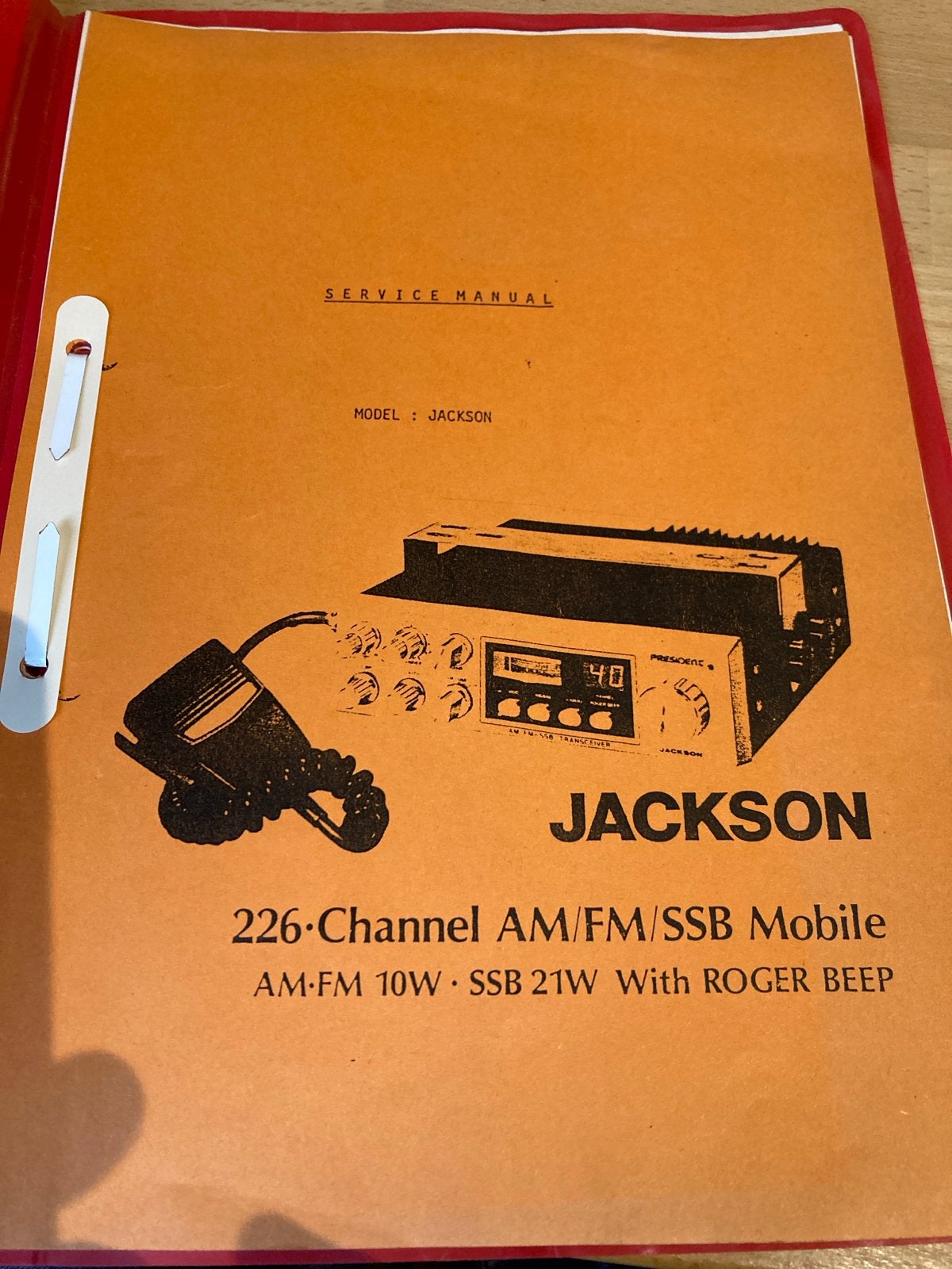 Service Manual President Jackson 226-kanaals AM/FM/SSB, Ophalen of Verzenden, Gebruikt, Zender en Ontvanger