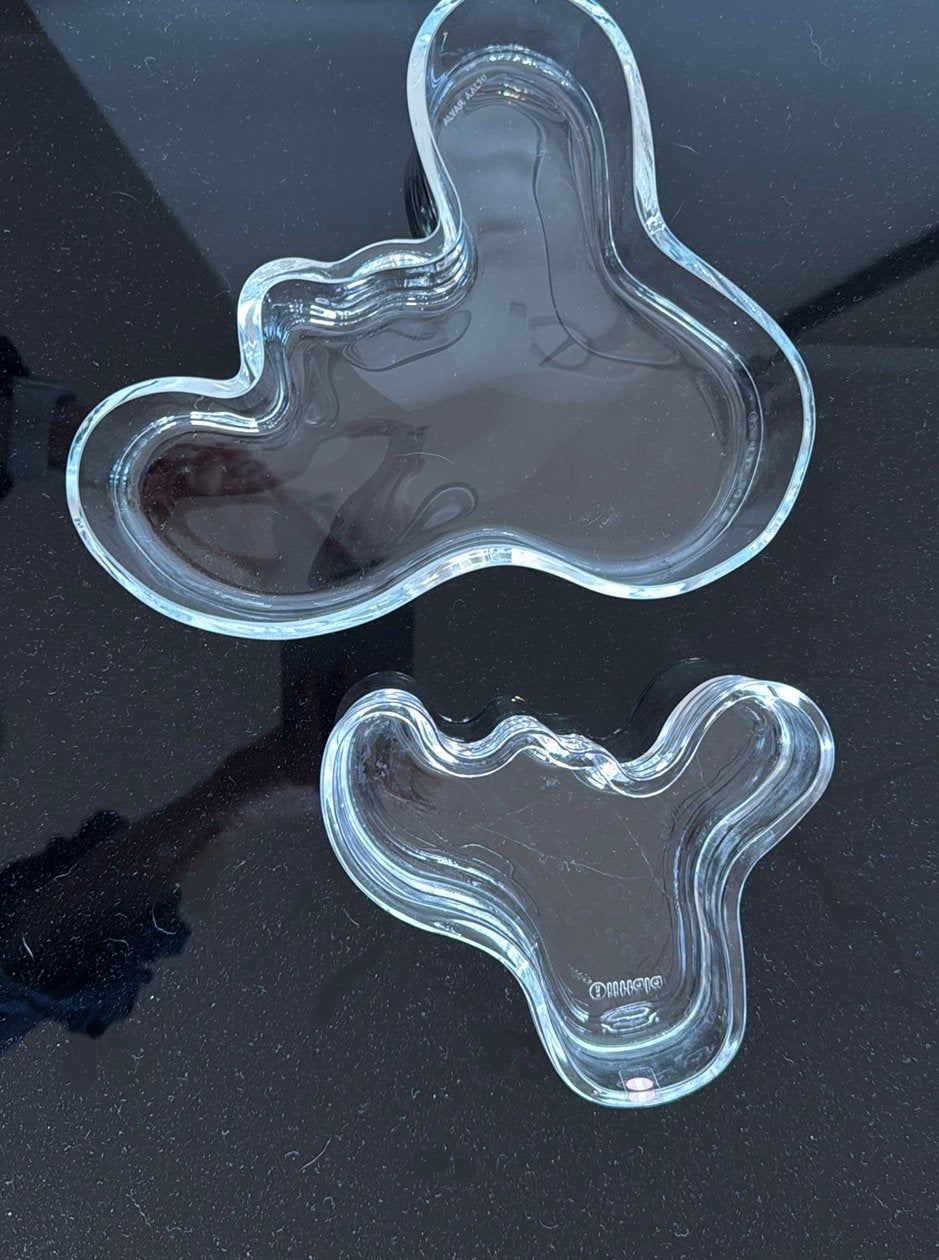 Iittala Aalto glazen schalen L + M, Schaal, Ophalen of Verzenden, Overige vormen, Glas
