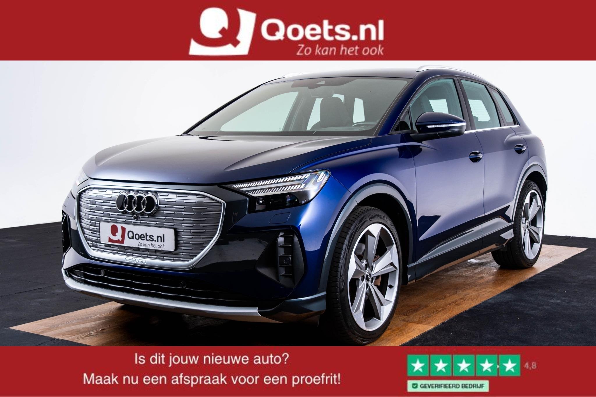 Audi Q4 e-tron 50 quattro Advanced edition 77 kWh Interieurp, Auto's, Audi, Automaat, 12 maanden, Stof, Zwart