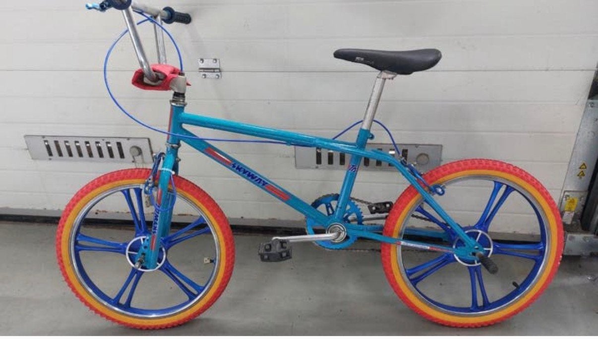 Skyway T/A BMX Oldschool – Blauw met Skyway Tuff Mags, Ophalen, Zo goed als nieuw, Staal