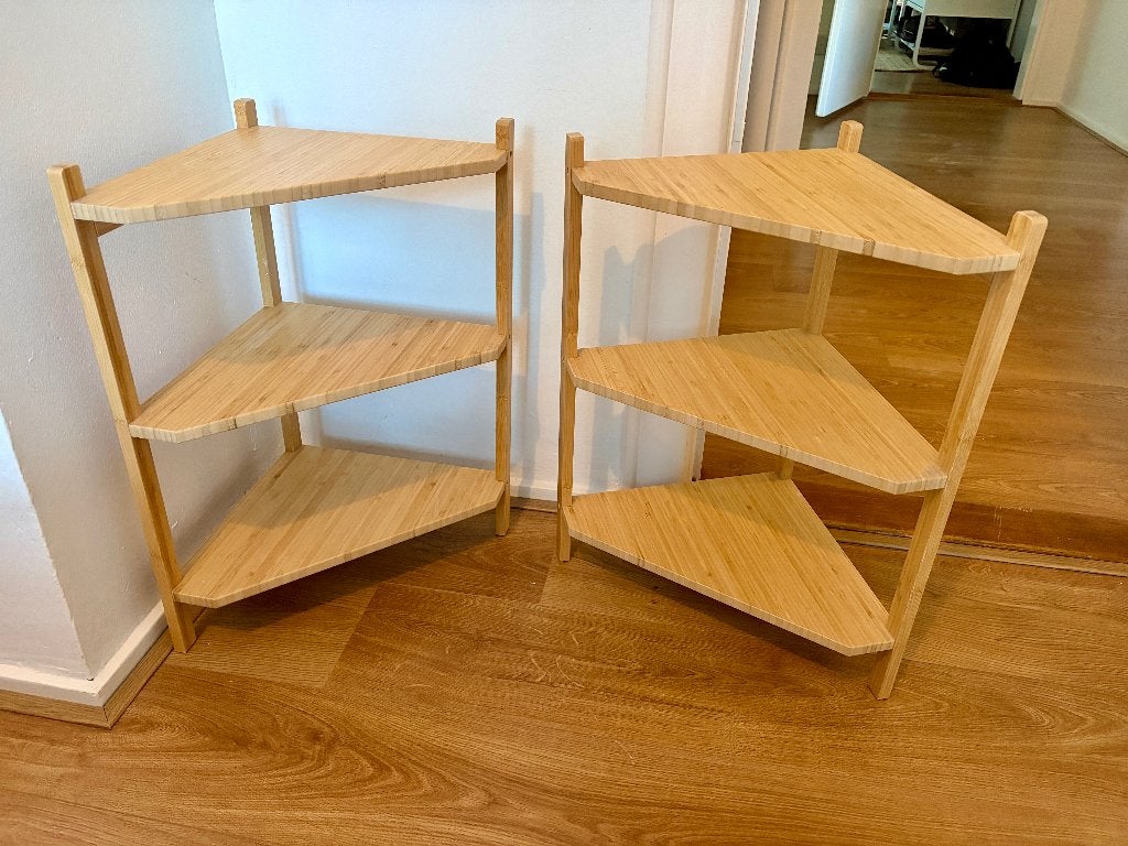 IKEA RÅGRUND Wastafel-/hoekrek, bamboe, 34x60 cm (x2), Ophalen, Zo goed als nieuw