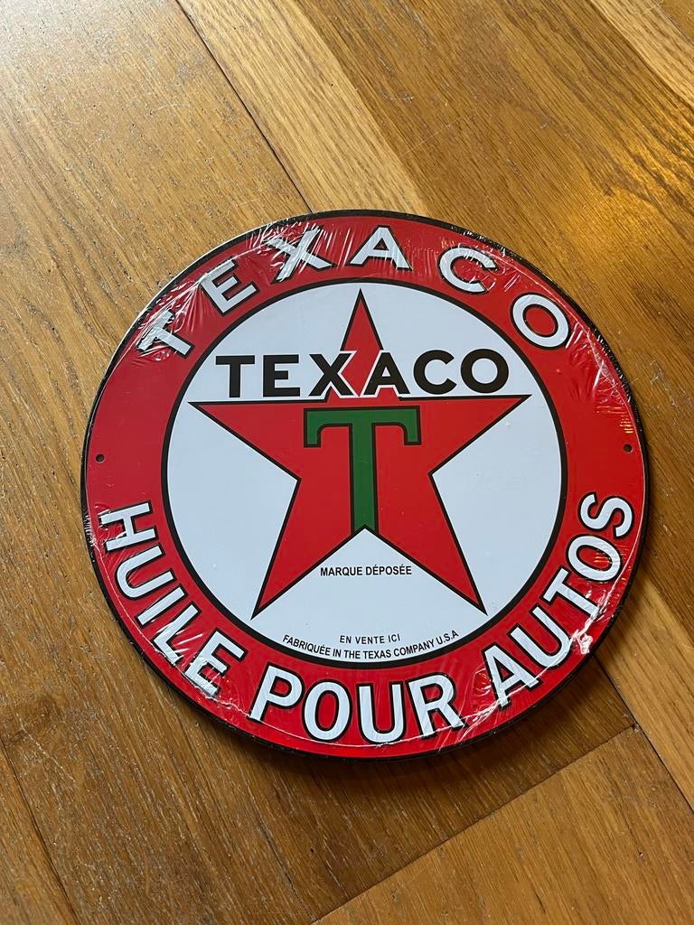 Texaco Huile Pour Auto Metalen Bord - Nieuw, 21 cm