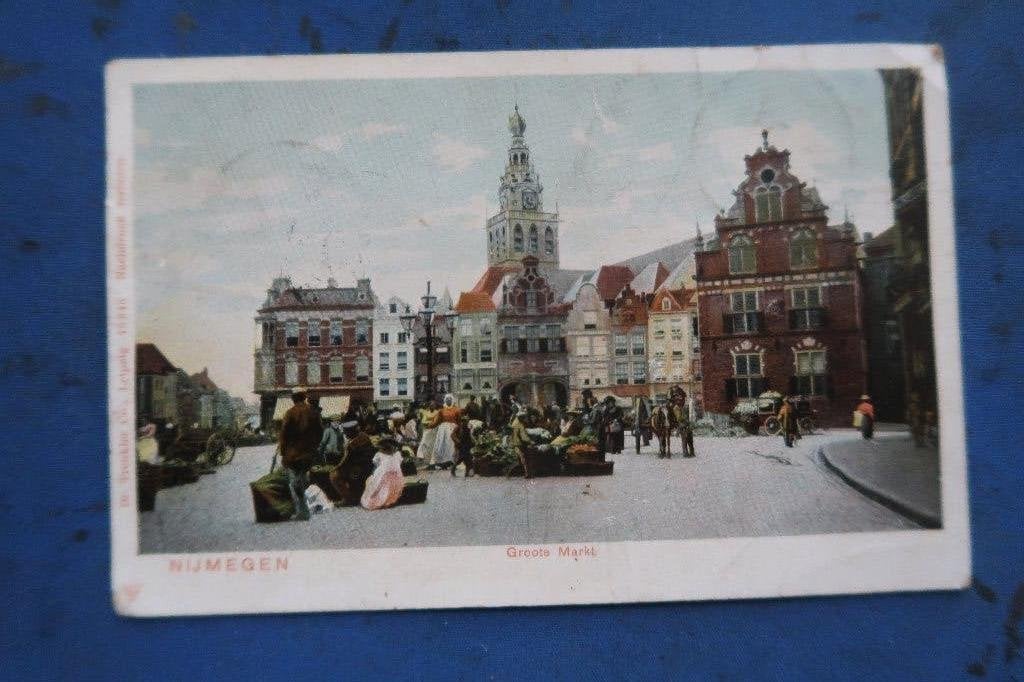 Nijmegen,groote markt-1903, Ophalen of Verzenden, Voor 1920, Gelopen, Gelderland