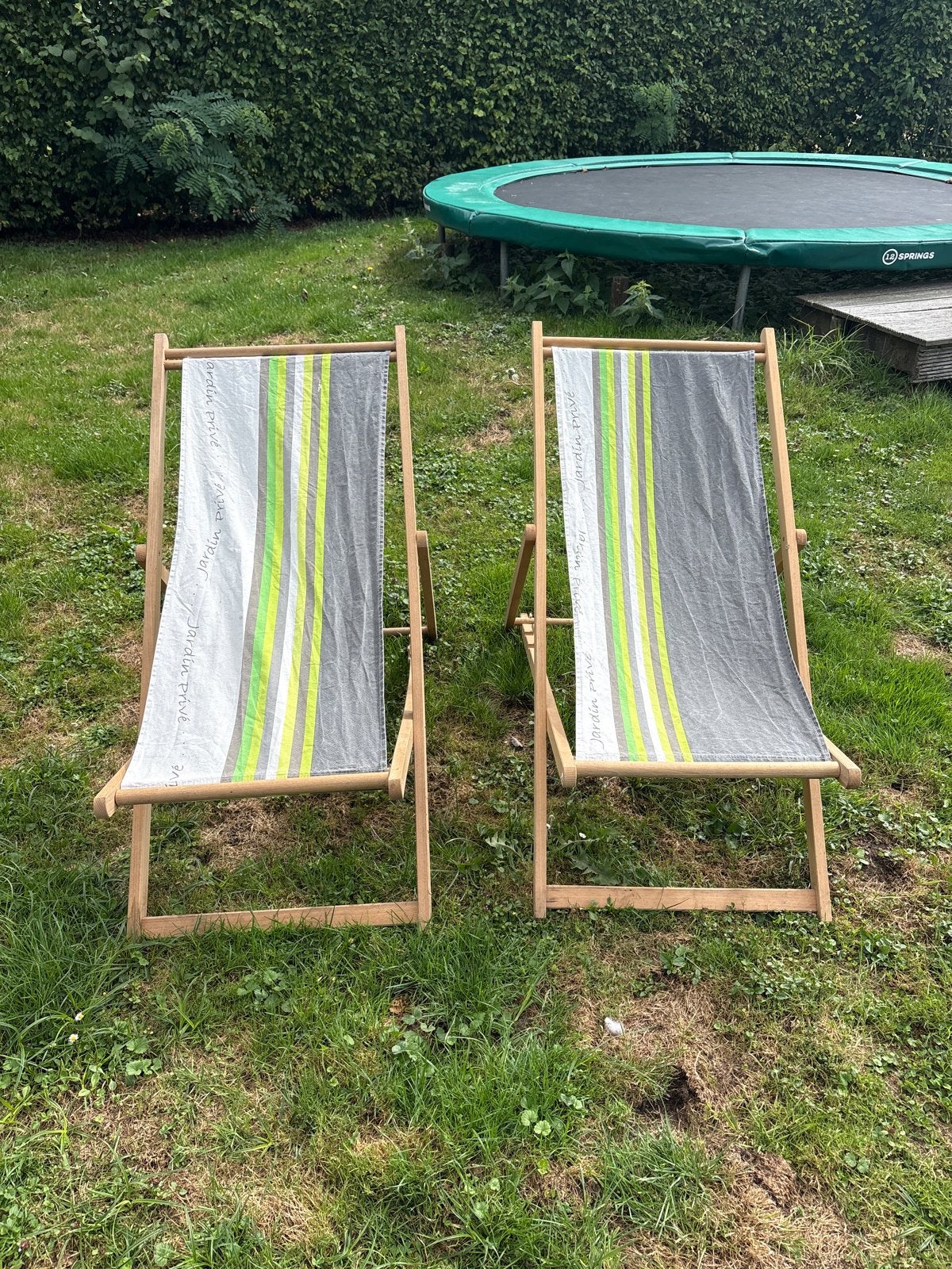 2 Verstelbare Strandstoelen met 3 Standen, Ophalen, Gebruikt, Hout, Inklapbaar