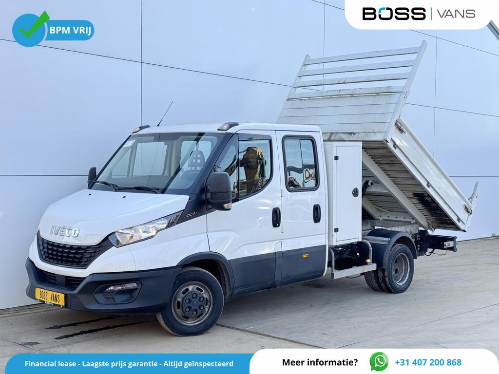 Iveco Daily 35C14 2.3 Kipper Dubbele Cabine Dubbellucht 3,5t, Auto's, Bestelauto's, Gebruikt, Zwart, Iveco, Wit