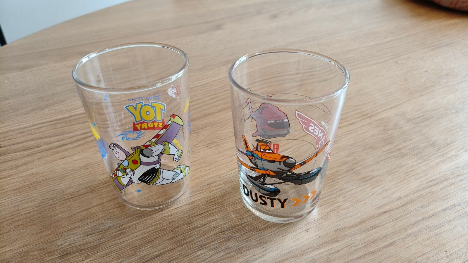 Disney Pixar glazen: Toy Story & Planes 2, Ophalen of Verzenden, Gebruikt, Jongen of Meisje
