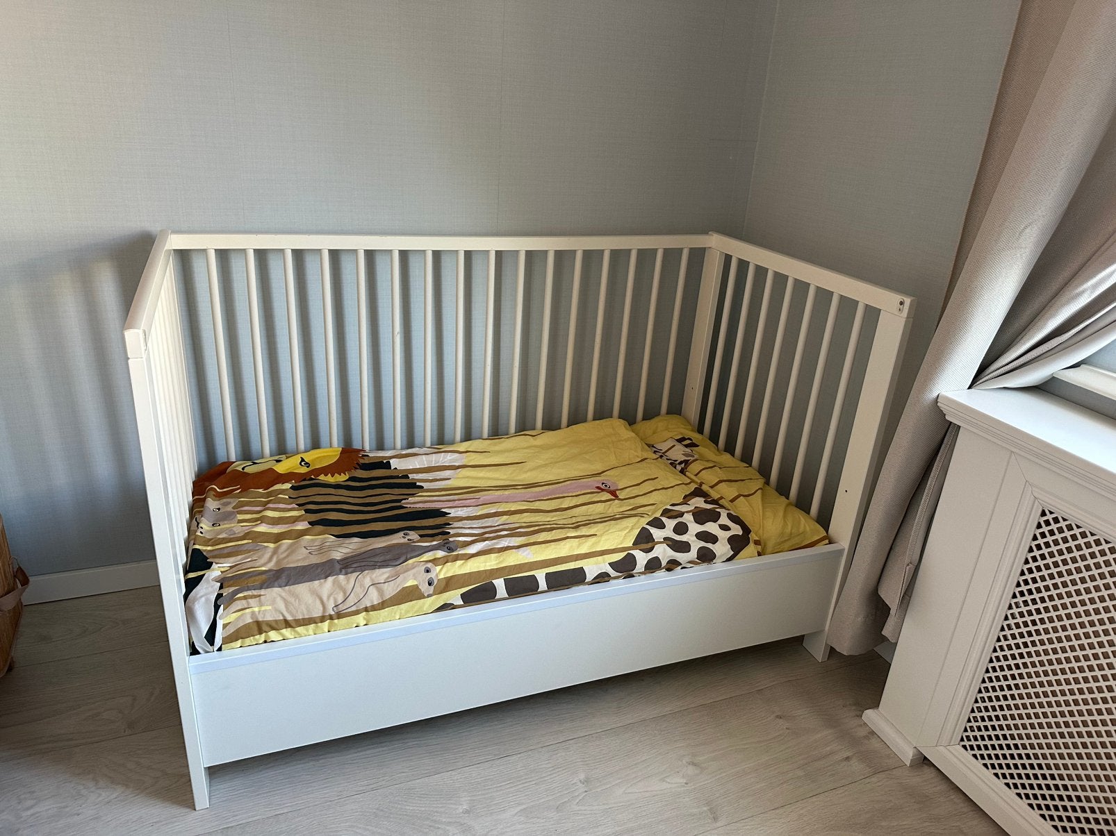 Ikea gulliver ledikant, co-sleeper en peuterbed met matras, Ophalen, 70 tot 85 cm, 140 tot 160 cm, Zo goed als nieuw