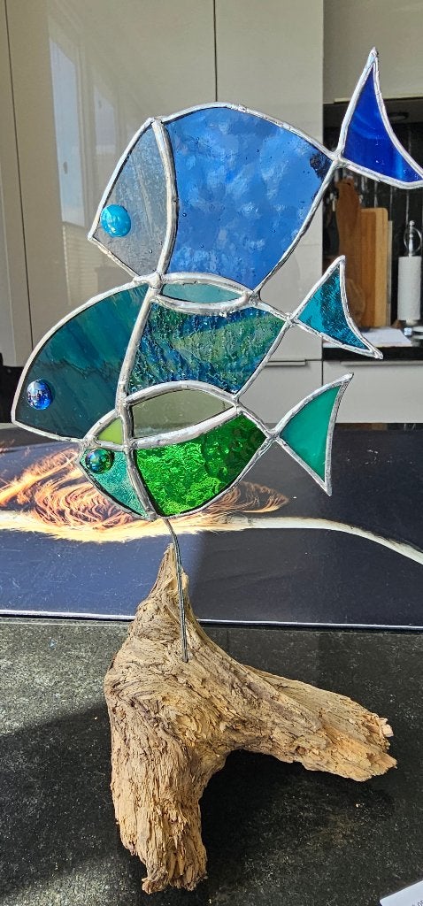 Vissies. Uniek/glas in lood, Ophalen of Verzenden, Nieuw, Blauw, Glas