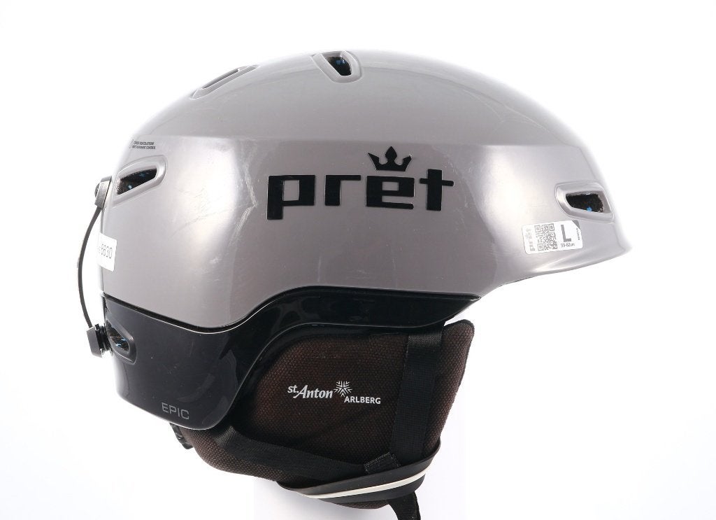 59; 60; 61; 62 cm ski snowboard helm PRET EPIC, Grey/black, Overige merken, Gebruikt, Verzenden, Overige typen