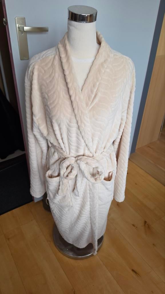 Zachte cremekleurige badjas met patroon, Ladies Nightwear, Ophalen of Verzenden, Beige, Badjas