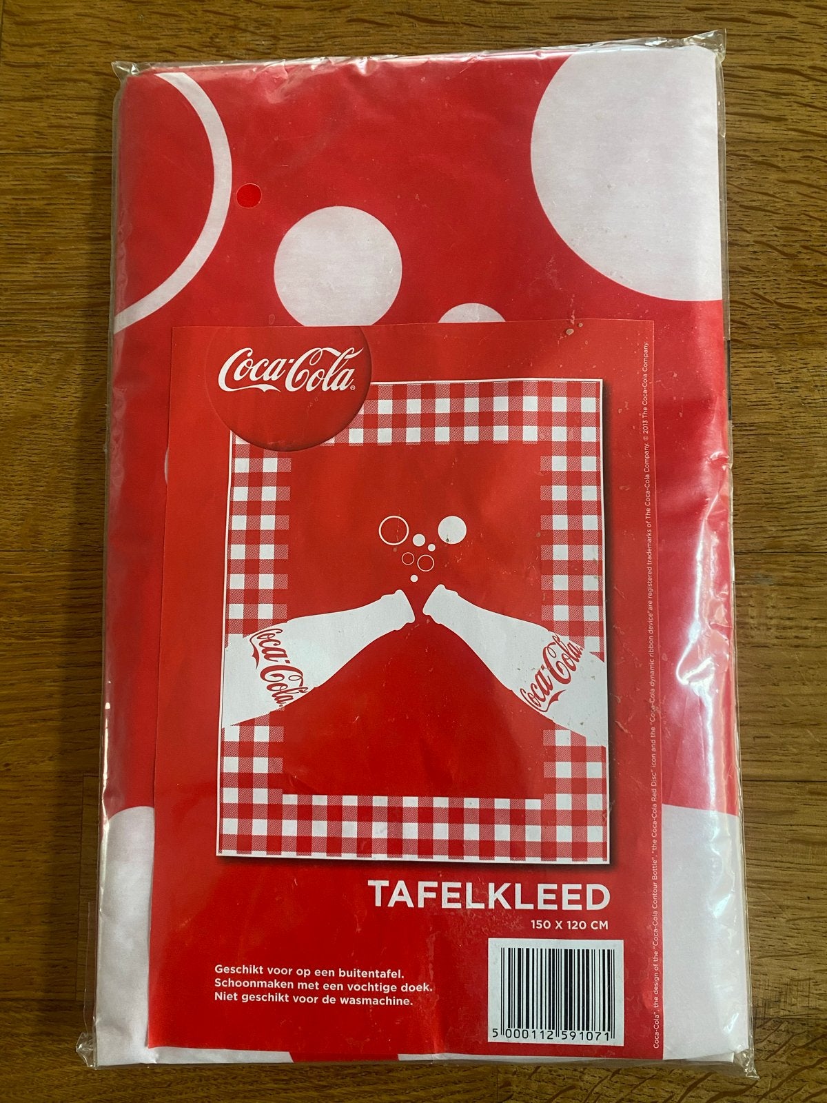 Coca-Cola Tafelkleed - Rood met Witte Stippen en Flessen, Nieuw, Ophalen of Verzenden, Rood, Kunststof