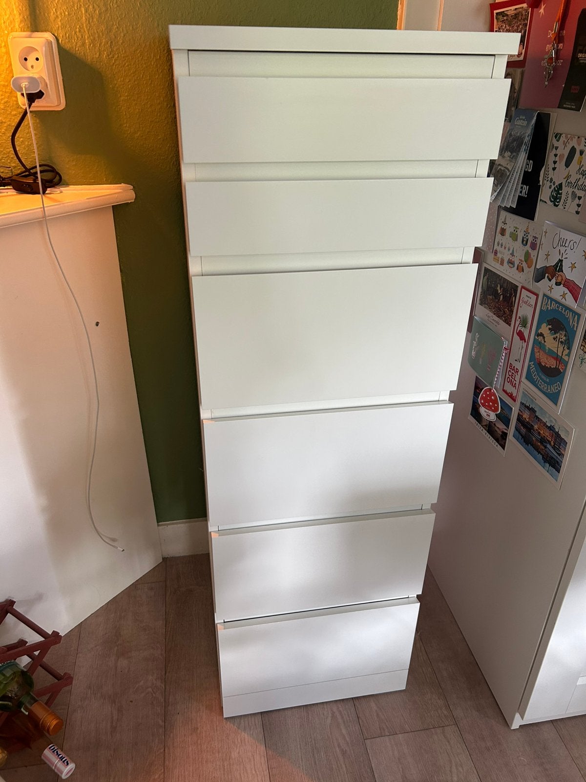 IKEA MALM hoge ladekast - wit, Huis en Inrichting, Kasten | Ladekasten, Ophalen, Minder dan 50 cm, Gebruikt, 5 laden of meer