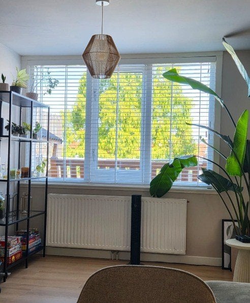 Witte jaloezieën hout - B220cm / H145cm, Huis en Inrichting, Stoffering | Gordijnen en Lamellen, Ophalen, Jaloezie, Overige merken