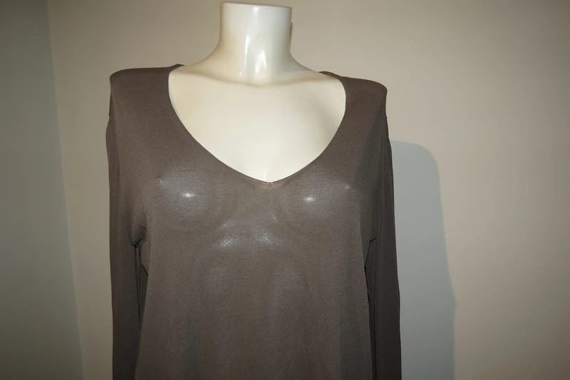 Marccain baggy trui fijn breisel zijde achterkant N4 40, Kleding | Dames, Maat 38/40 (M), Bruin, Verzenden, Zo goed als nieuw