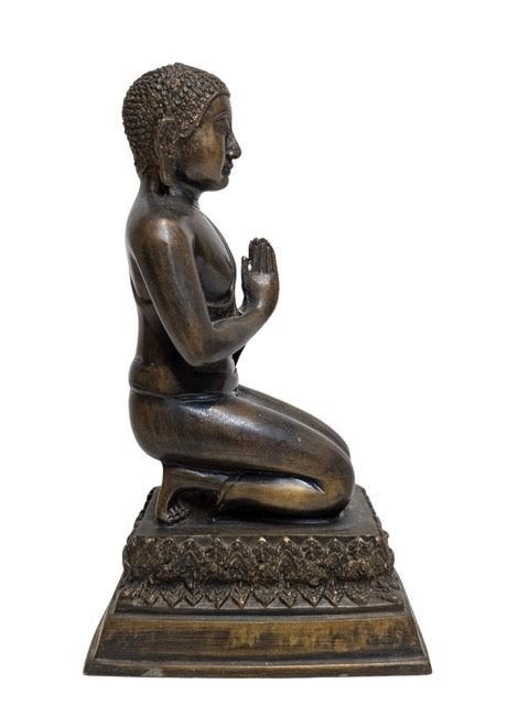 Boeddha beeld uit Birma – brons – 22 cm, 22 cm, Ophalen of Verzenden, Overige herkomsten, Brons