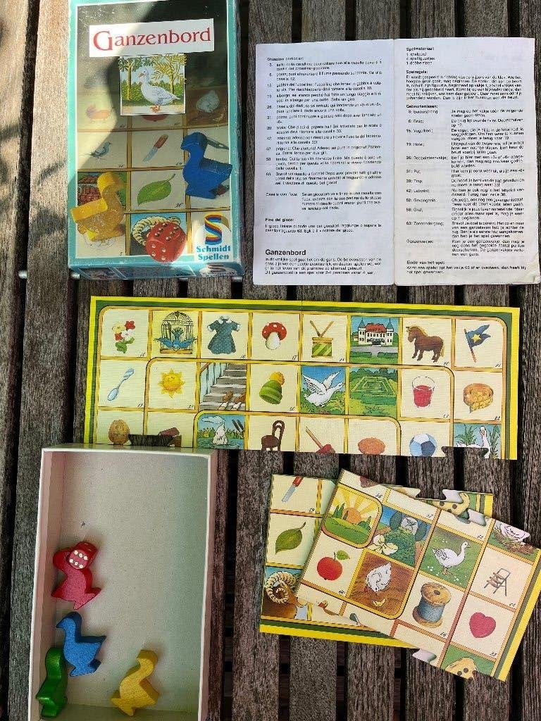 Ganzenbord, vintage, Een of twee spelers, Ophalen, Gebruikt, Schmidt