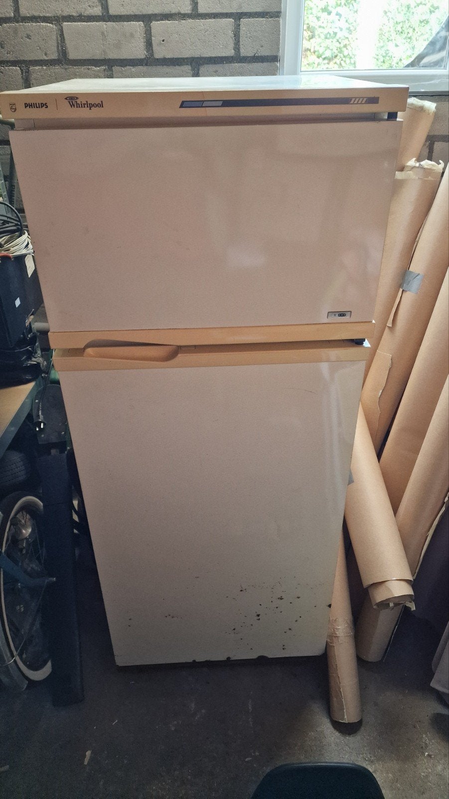 Philips whirlpool maatkast met vriesvak, Ophalen, Gebruikt, 45 tot 60 cm, Met aparte vriezer