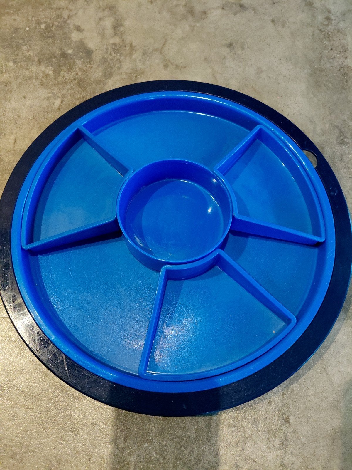 Tupperware snackschaal met deksel, Schaal, Blauw, Met compartimenten, Ophalen of Verzenden