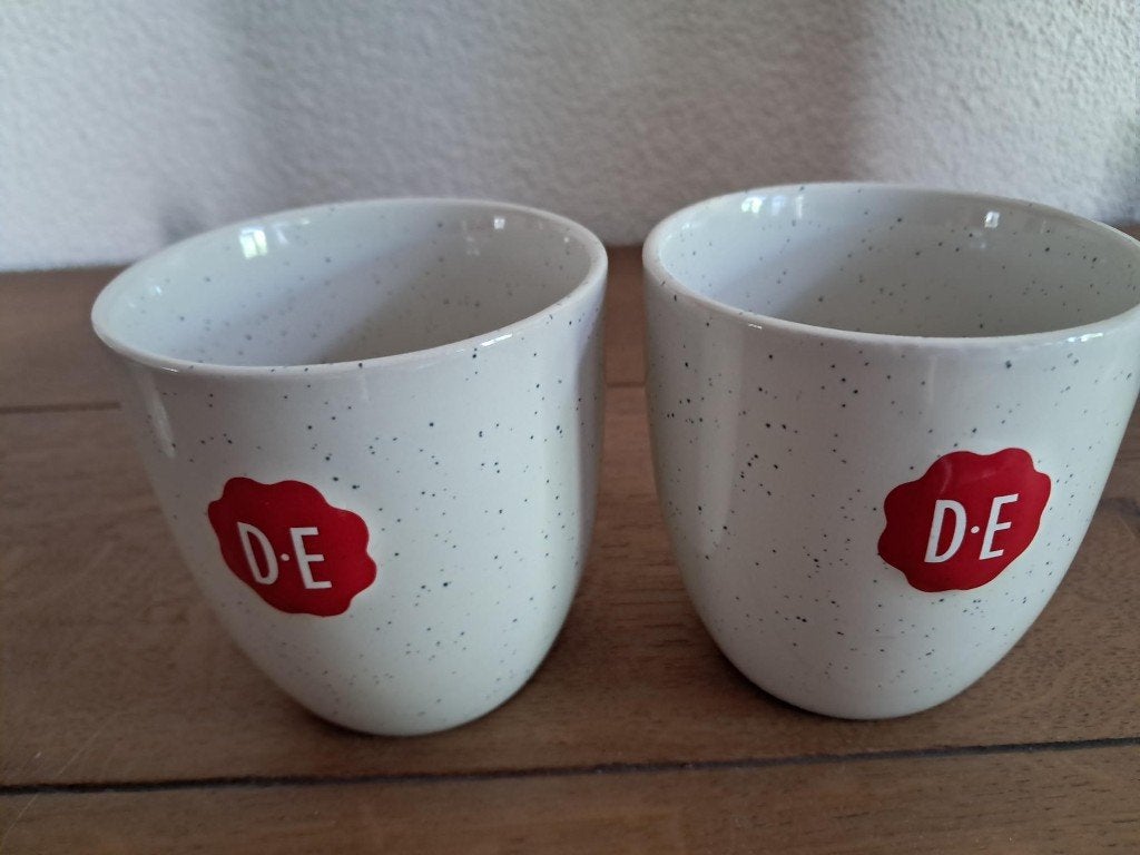 2x DE - Douwe Egberts Mokken, Overige merken, Nieuw, Overige stijlen, Porselein