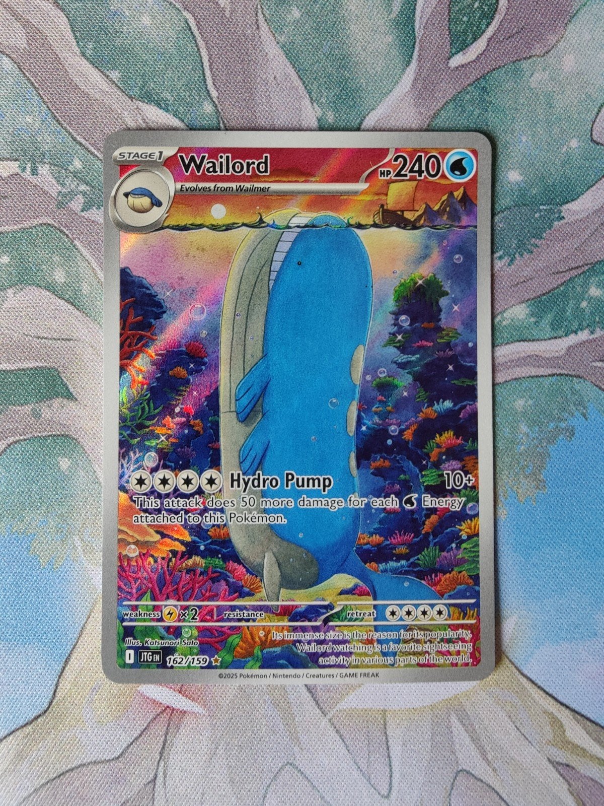 pokemon journey together wailord illustration 162/159, Ophalen of Verzenden, Nieuw, Losse kaart, Foil