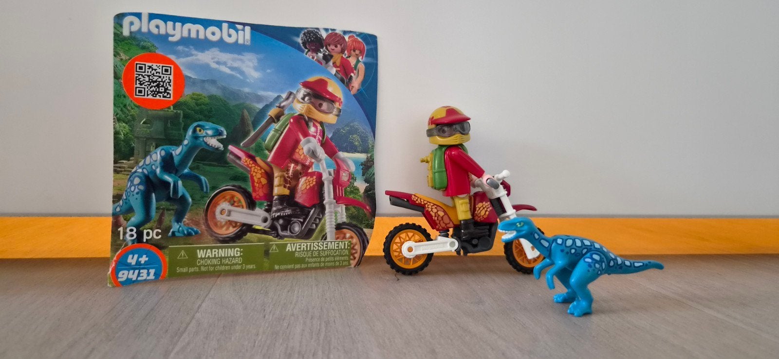 Playmobil 9431 Dino en Crossmotor Set, Kinderen en Baby's, Complete set, Voertuig, Ophalen of Verzenden, Zo goed als nieuw