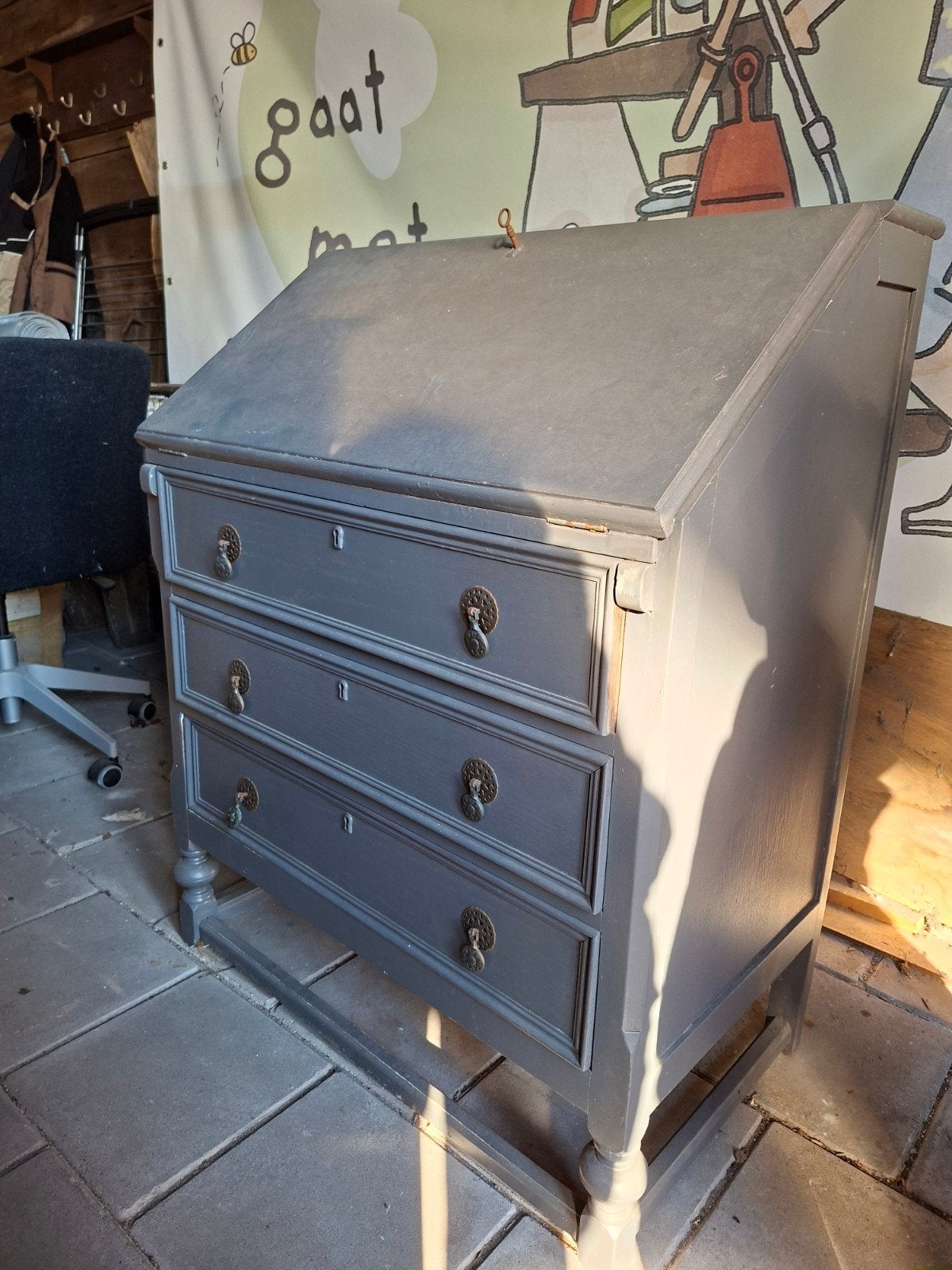 Oude secretaire - 82x46x103 cm (uitgeklapt 86 cm diep), Ophalen, Gebruikt, Klassiek