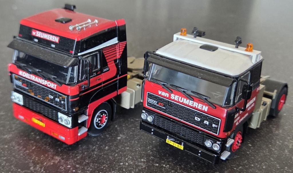 DAF 3600 + DAF 3600 Space Cab - Van Seumeren - WSI, Hobby en Vrije tijd, Modelauto's | 1:50, Ophalen, Zo goed als nieuw, Bus of Vrachtwagen