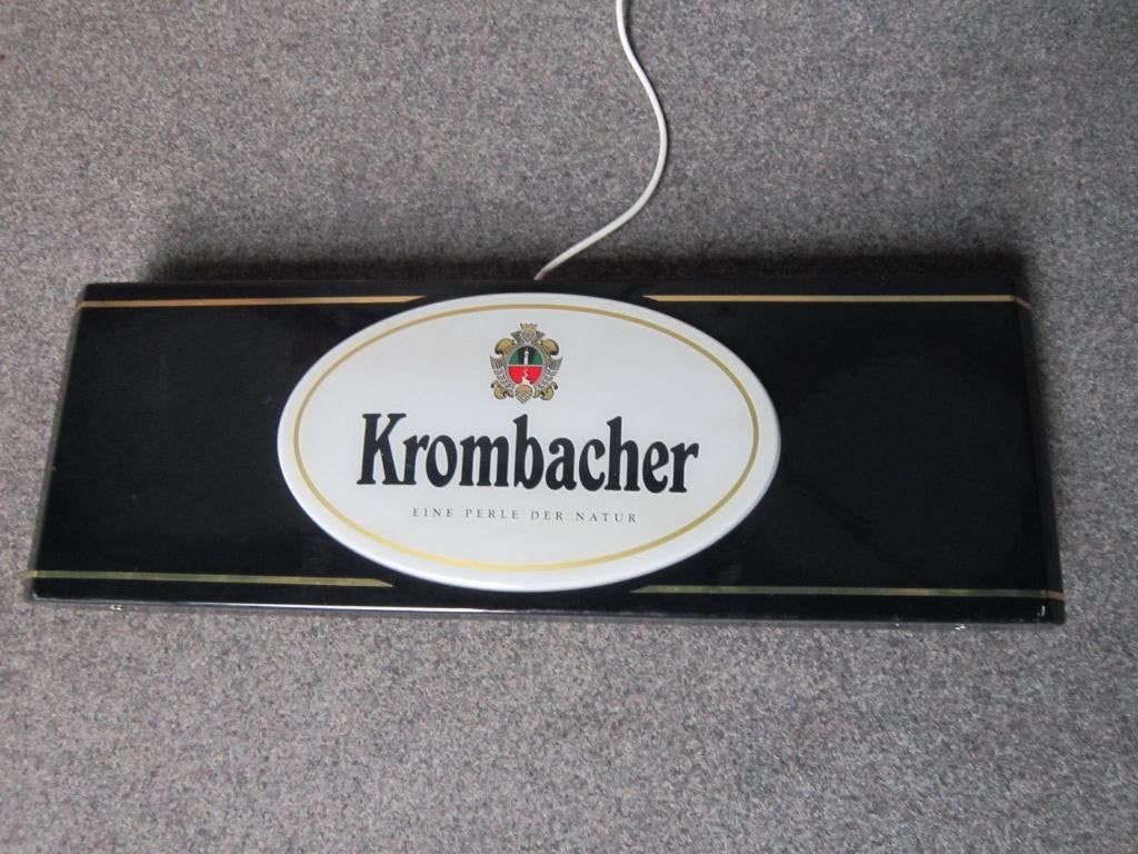 KROMBACHER BIER LICHTRECLAME, Verzamelen, Biermerken, Ophalen, Zo goed als nieuw, Overige typen, Overige merken