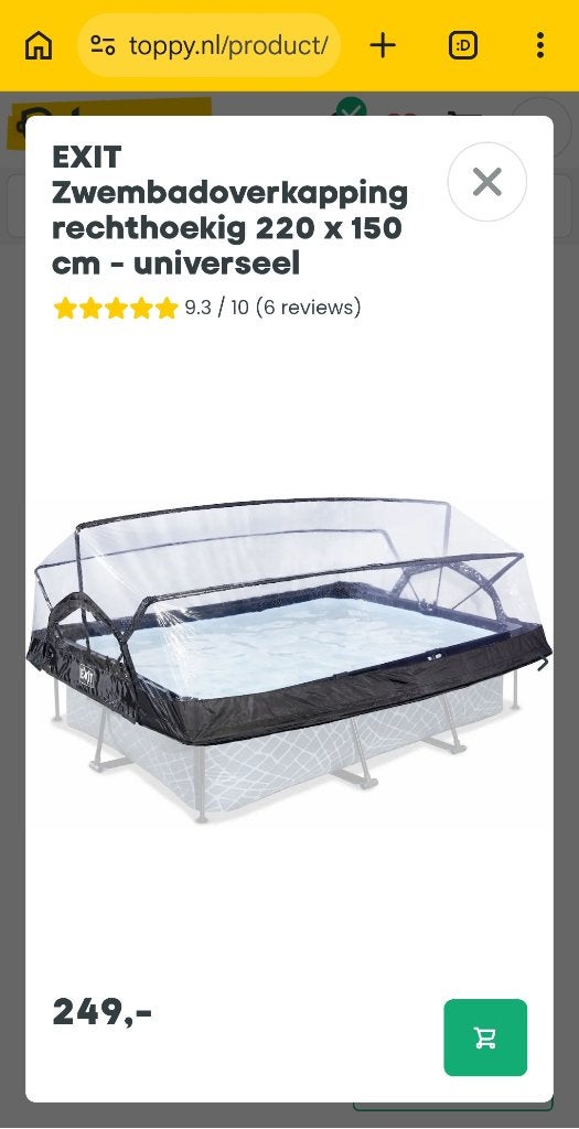 Zwembad dome / overkapping, Tuin en Terras, Zwembaden, Ophalen, Minder dan 80 cm, Nieuw, Minder dan 200 cm