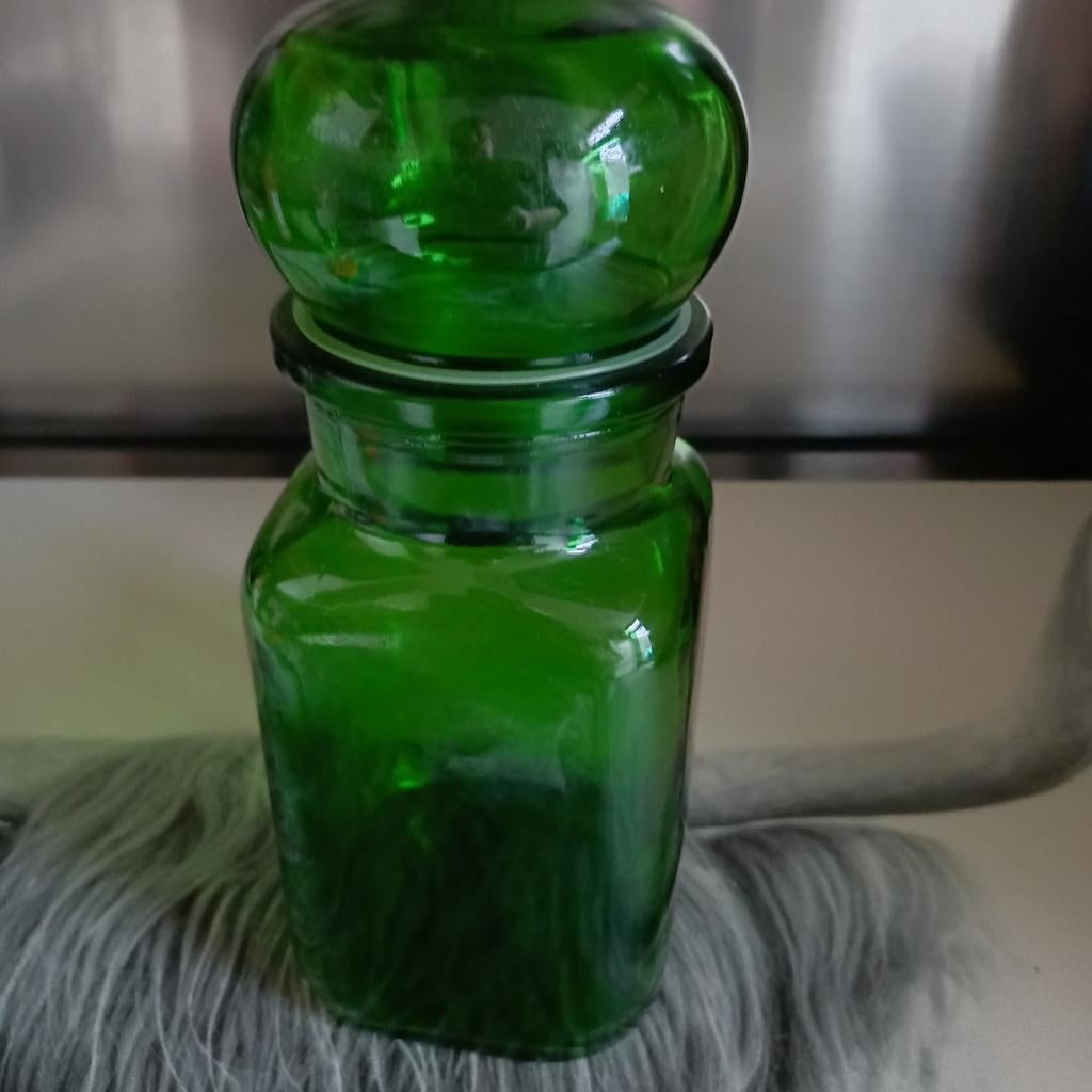 Vintage groene apothekers of stolpfles, Antiek en Kunst, Ophalen of Verzenden