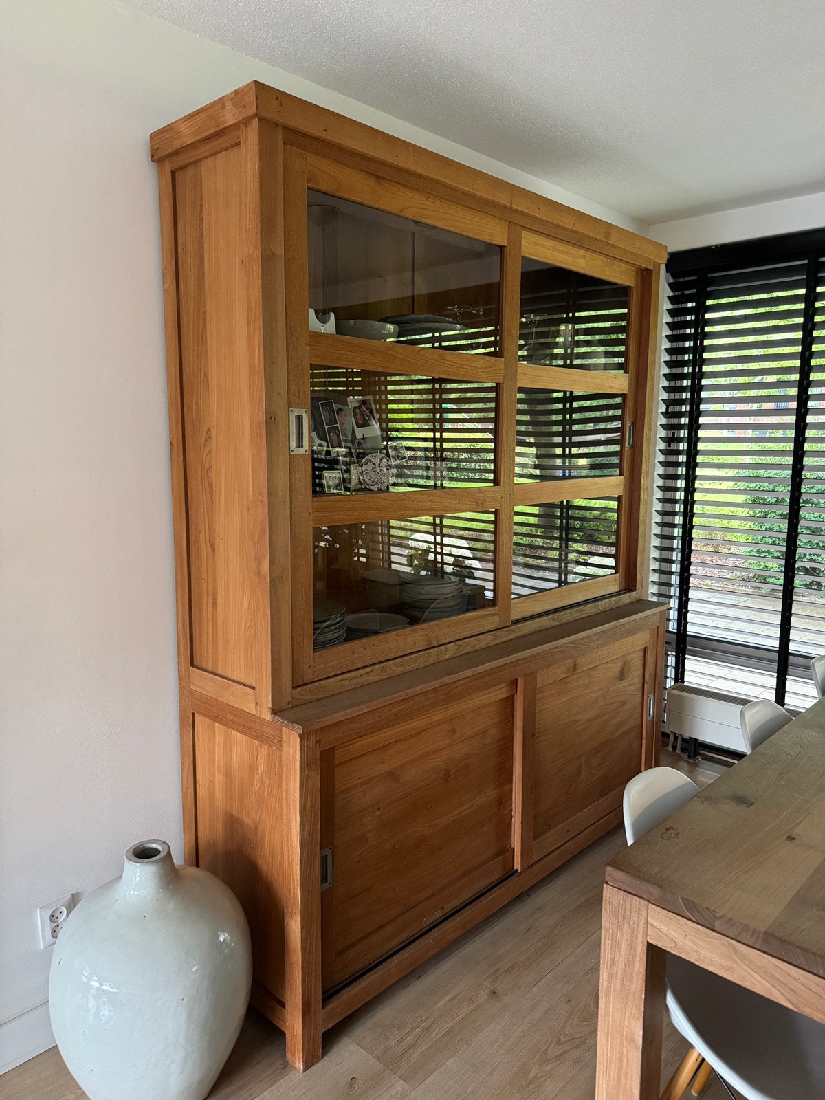 Mooie teakhouten buffetkast, Huis en Inrichting, Ophalen, Met deur(en), 200 cm of meer, 150 tot 200 cm