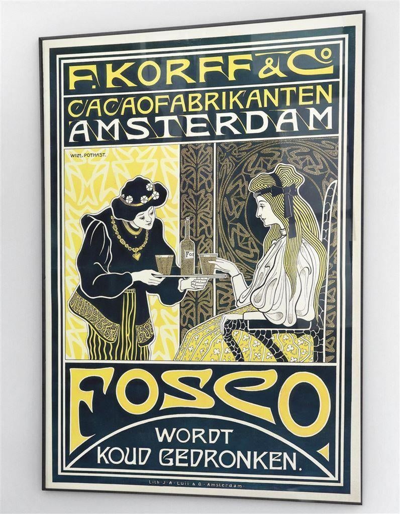KORFF\'S CACAO Art Nouveau | Reclame poster korff, Verzamelen, Verzenden, Nieuw, Overige typen