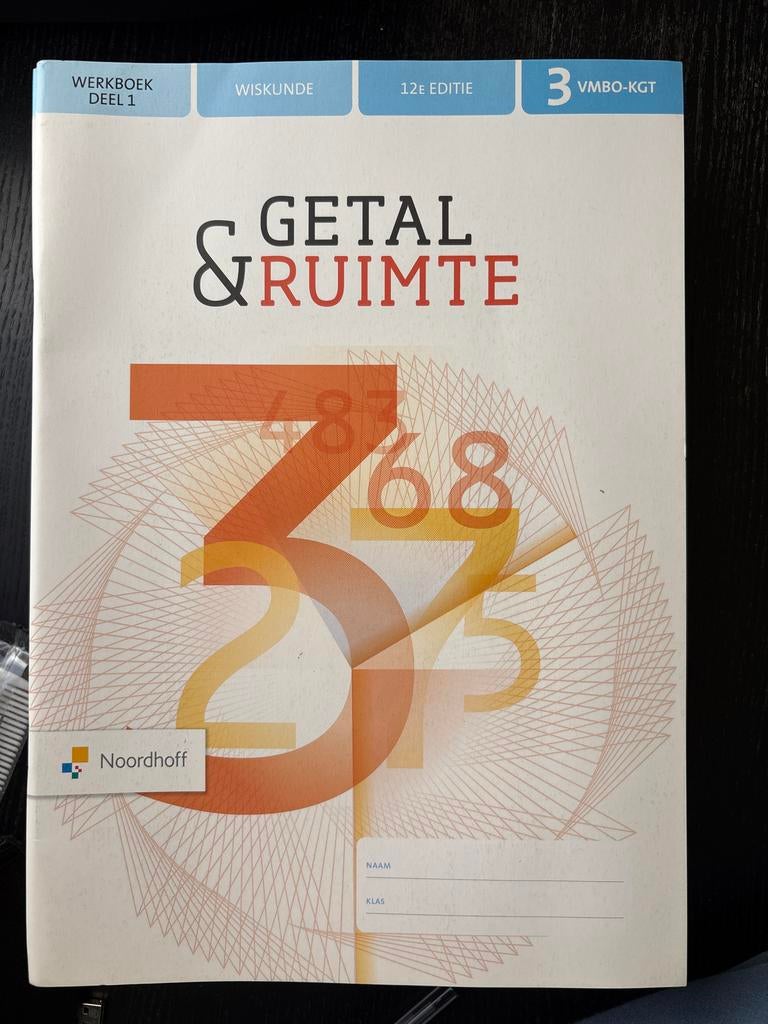 Getal & Ruimte Werkboek deel 1 Wiskunde 3 VMBO-KGT, Ophalen of Verzenden, Nieuw, VMBO, Wiskunde A
