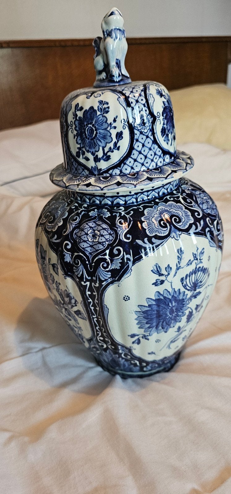 Delfts Blauw gemberpot/dekselvaas - Petrus Regout Maastrich, Antiek en Kunst, Ophalen of Verzenden