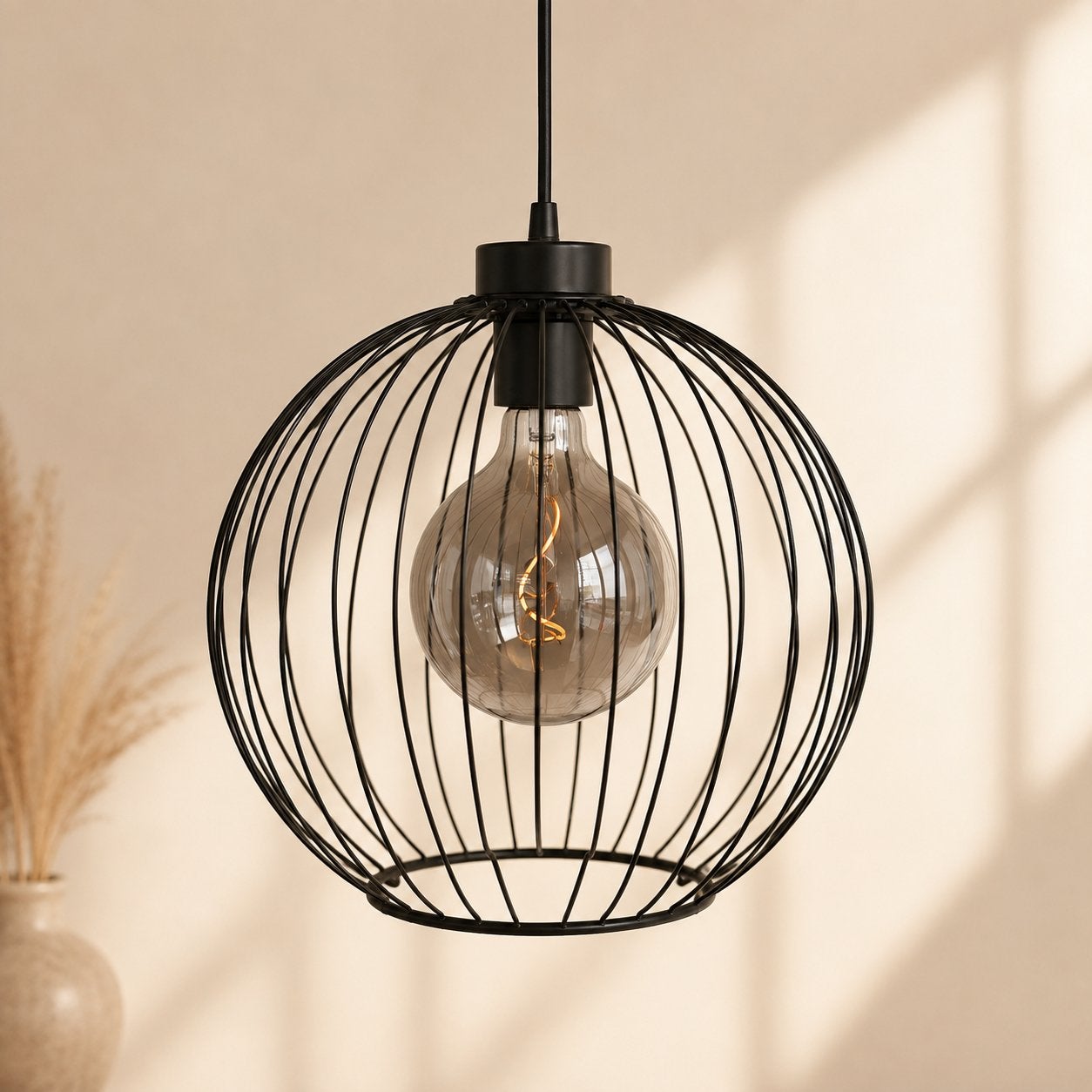 Zwarte Draadkooi Hanglamp - Modern & Industrieel Design, Ophalen, Nieuw, Metaal, E27 (groot)