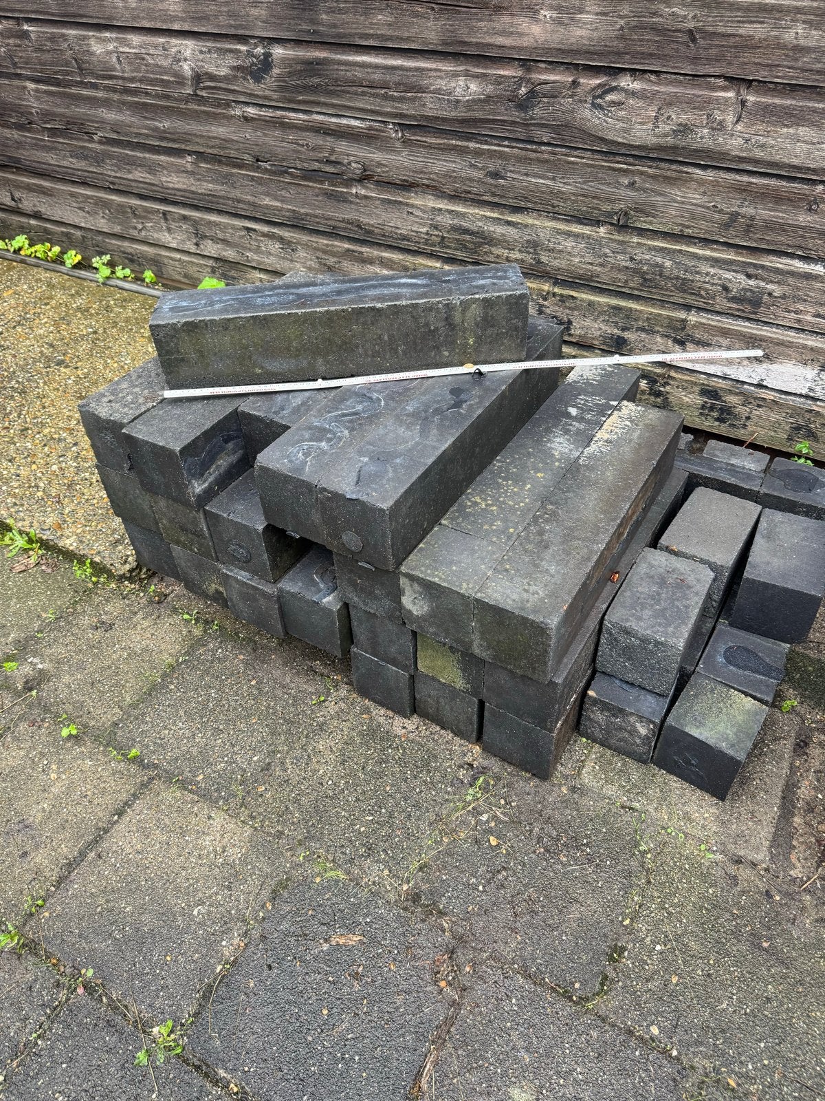 28 stuks betonnen blokken 12x12x60 cm voor tuinmuur, Ophalen, Gebruikt, Beton, Overige typen