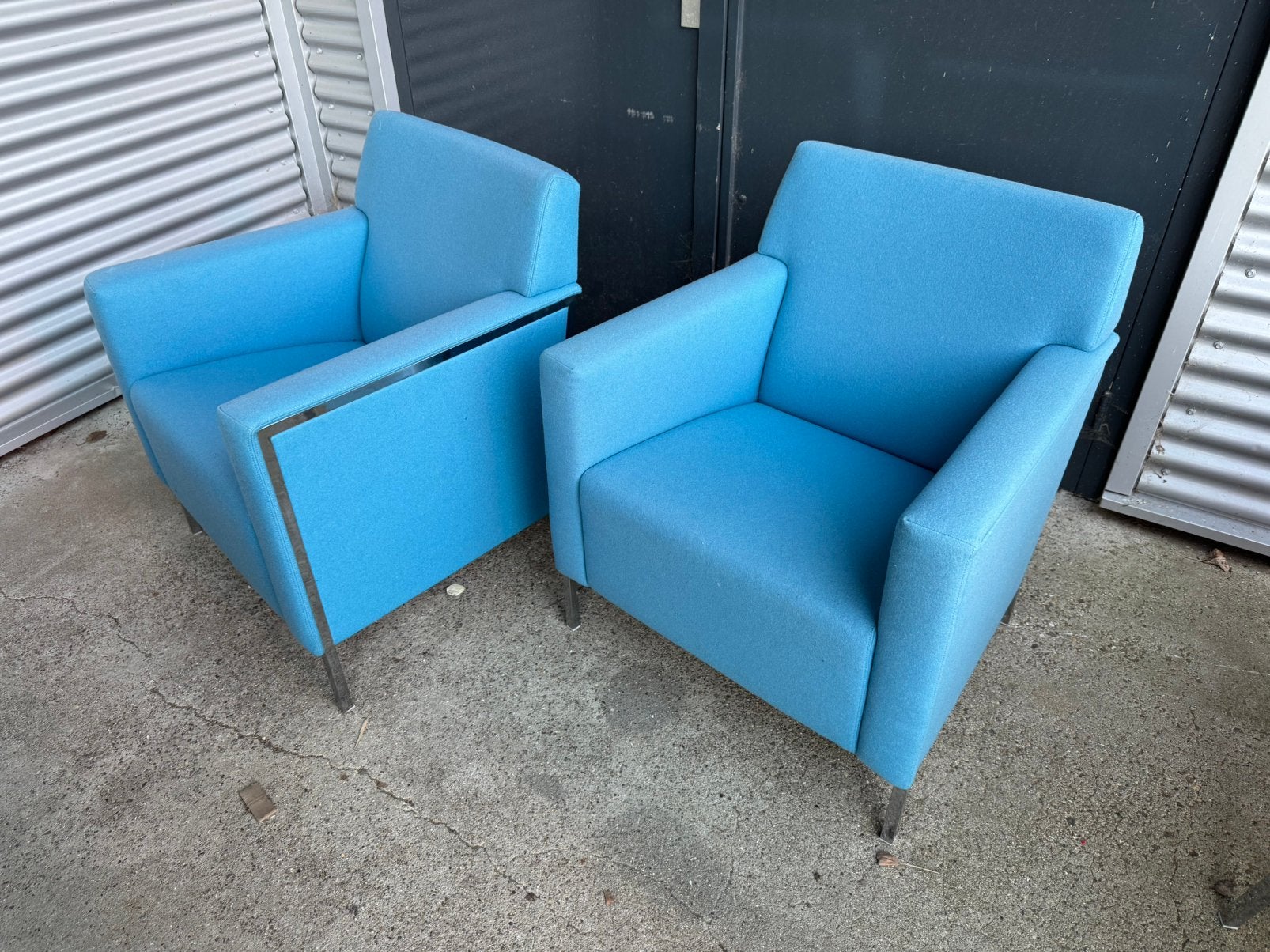 2x moroso steel fauteuils design, Ophalen, Zo goed als nieuw, 75 tot 100 cm, 50 tot 75 cm