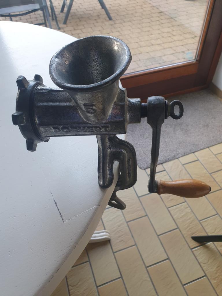Vintage Gietijzeren Vleesmolen PORKERT - Handbediend, Ophalen