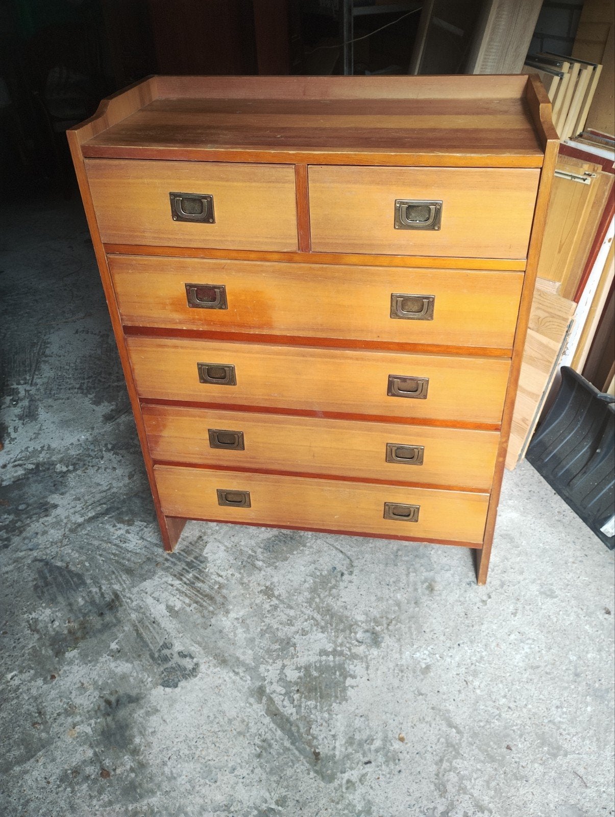 Vintage houten ladekast - 80x40x104 cm, Antiek en Kunst, Ophalen