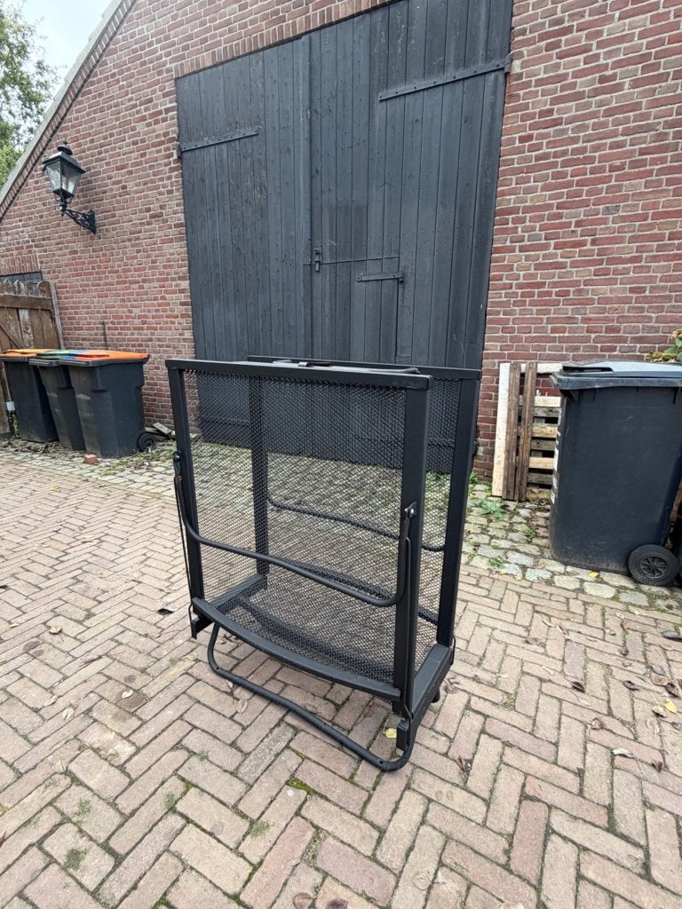 Stevig metalen opklapbed / logeerbed 80x200, Ophalen, Gebruikt, Eenpersoons, Zwart