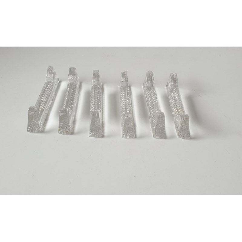 6 Antieke glazen messenleggers, Antiek en Kunst, Antiek | Glas en Kristal, Ophalen of Verzenden