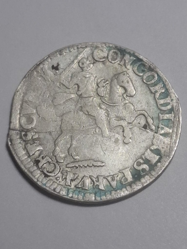 Zilveren Rijderschelling 1688 Deventer - Goed/ZG (breuk), Vóór koninkrijk, Zilver, Losse munt, Overige waardes