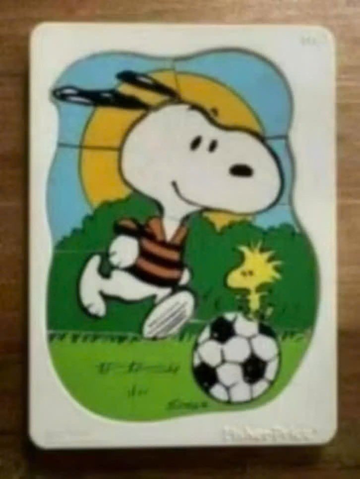 Fischer- price: houten puzzel,peanuts character Snoopy 1965, Ophalen of Verzenden, Snoopy, Zo goed als nieuw