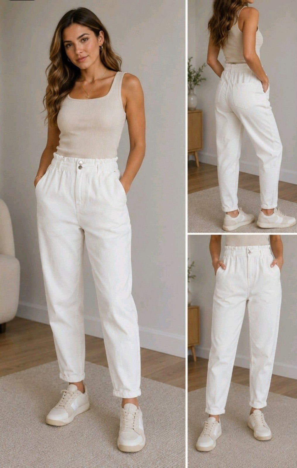 Mango MNG Denim witte tapered broek XS katoen, Mango, Wit, Ophalen of Verzenden, Maat 34 (XS) of kleiner