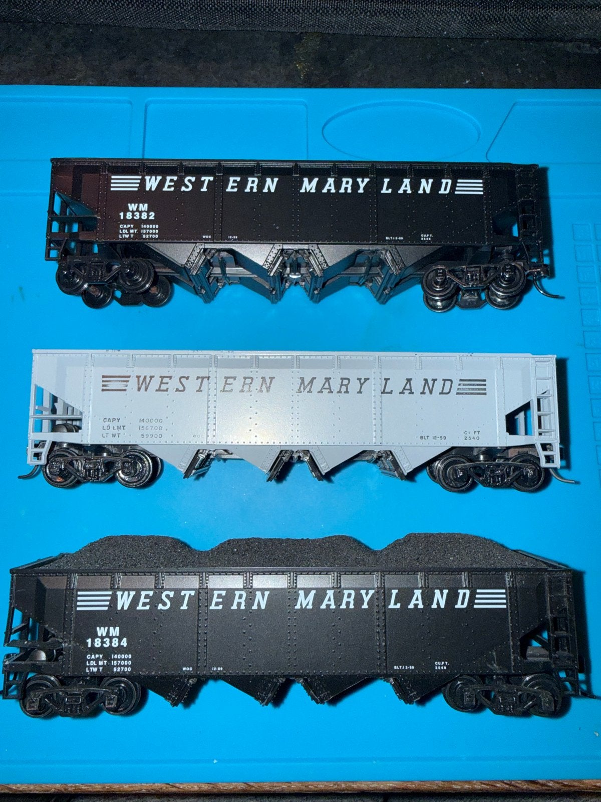 Set van 3 Western Maryland kolenwagons Accurail, Overige merken, Gelijkstroom, Wagon, Ophalen of Verzenden