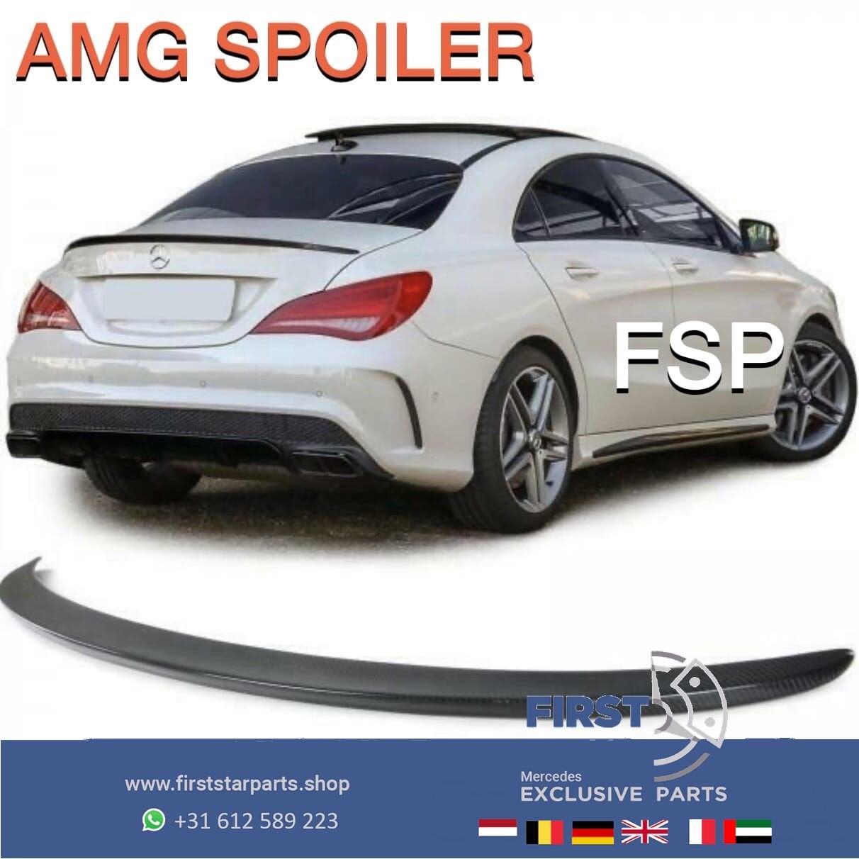 W117 C117 CLA AMG KOFFERBAK SPOILER ZWART 2013-2018 ACHTERBA