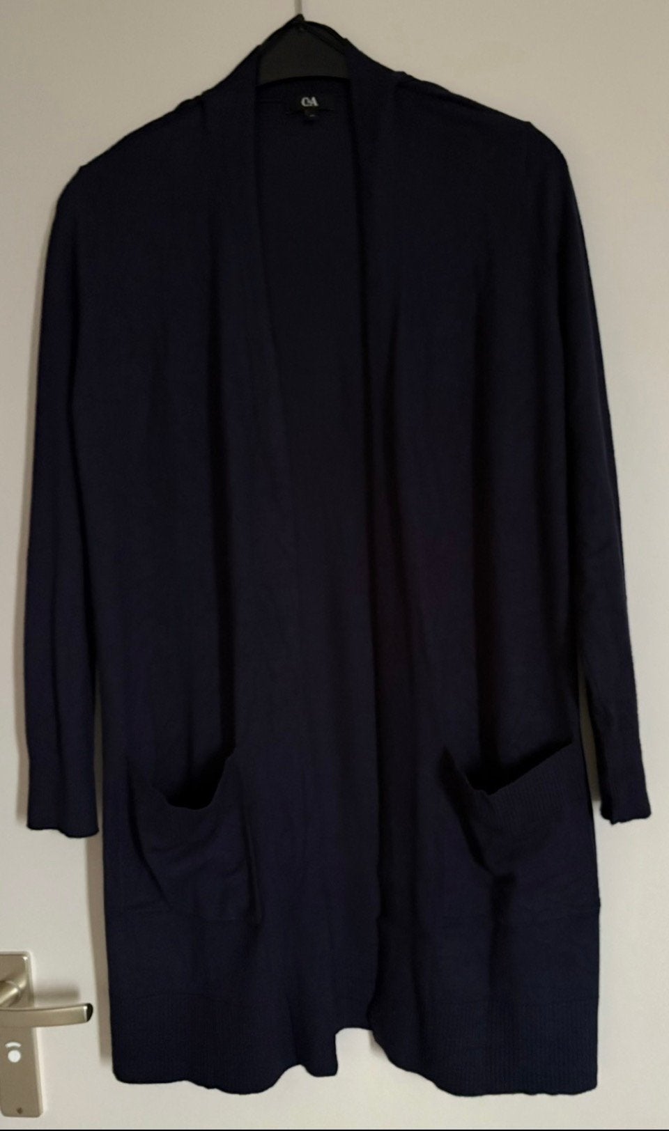 Nieuw C&A Lang Gebreid Vest - Donkerblauw, Maat XS, Kleding | Dames, Ophalen of Verzenden, Zo goed als nieuw, Blauw
