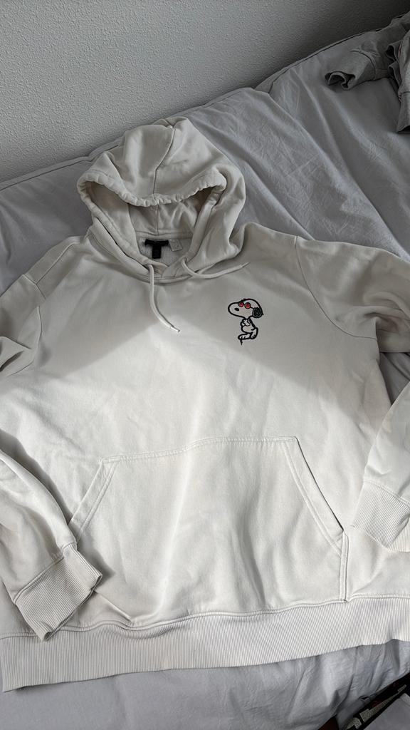 H&m snoopy hoodie xl creme, Ophalen of Verzenden, Gedragen, Maat 56/58 (XL), Beige