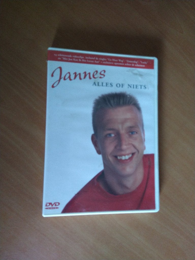 DVD Jannes - Alles of niets, Alle leeftijden, Ophalen of Verzenden, Zo goed als nieuw, Muziekvideo's